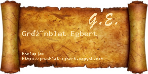 Grünblat Egbert névjegykártya